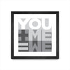 Œuvre d’art murale encadrée noire et mate « You Me We I » 36 x 36