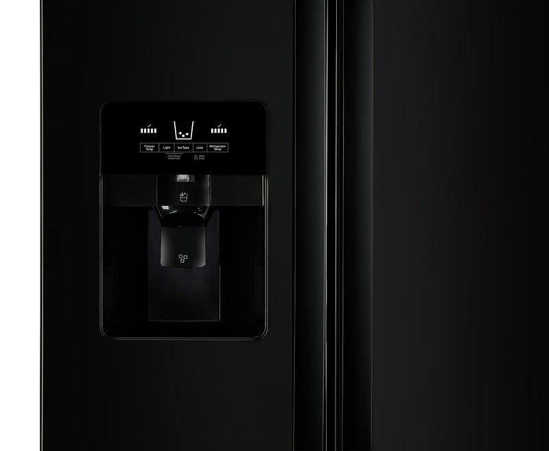 Réfrigérateur Whirlpool de 25 pi³ et de 36 po à compartiments juxtaposés - noir - WRS335SDHB