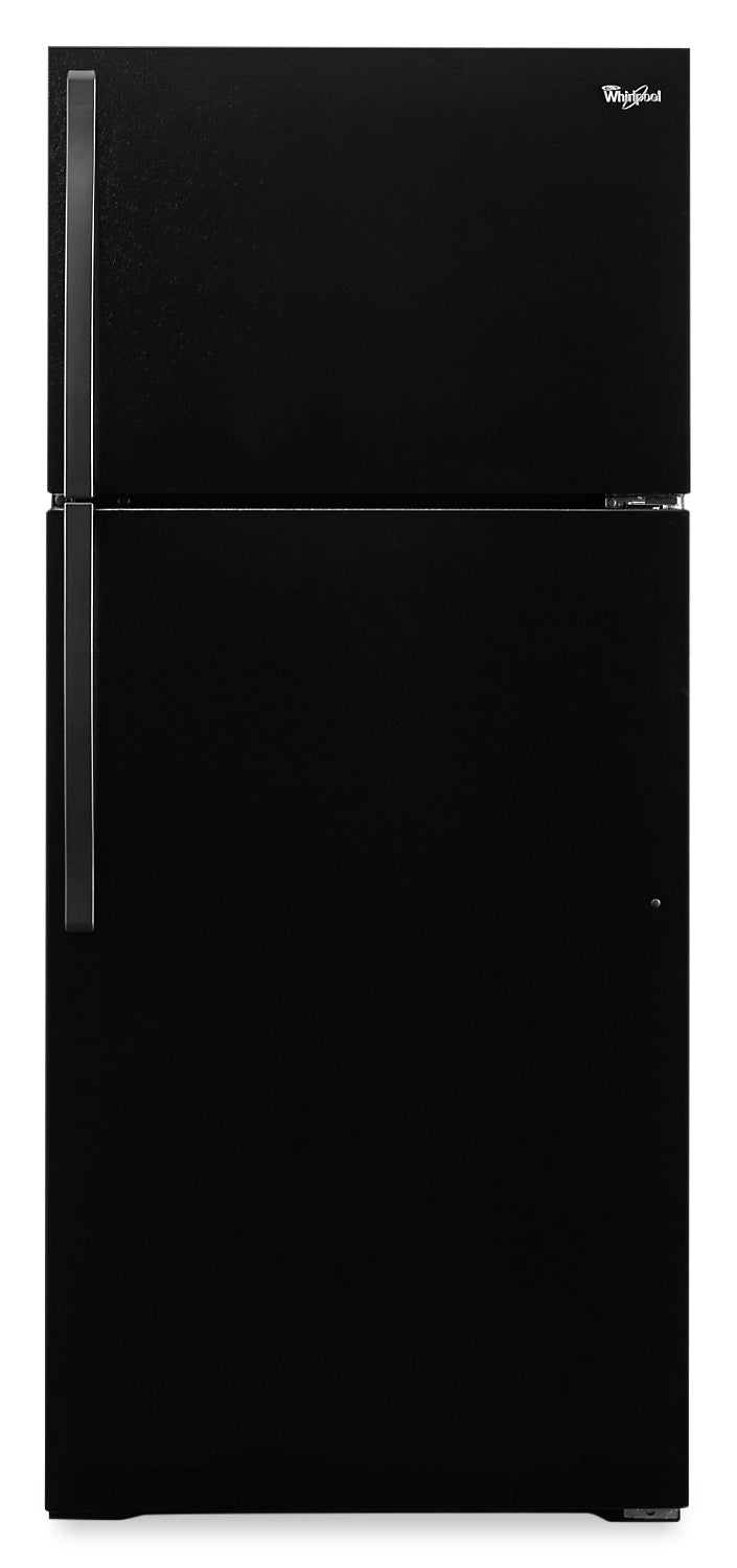 Whirlpool Réfrigérateur à congélateur supérieur, 30 po L, 18,2 pi3, noir