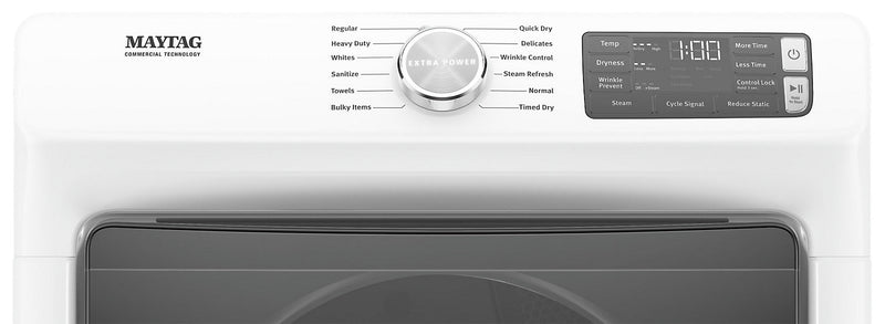 Sécheuse à gaz à la vapeur Maytag de 7,3 pi³ - blanche - superposable - MGD6630HW