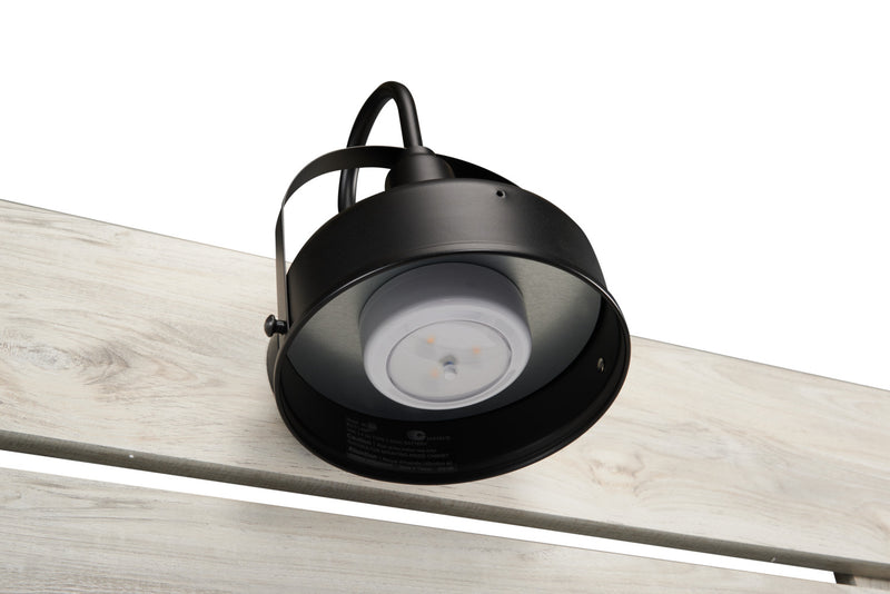 Lit à panneau Abby avec tête de lit, cadre, éclairage à DEL et port USB, blanc - format lit double