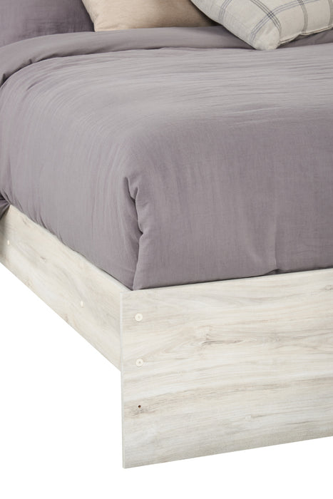 Lit à panneau Abby avec tête de lit, cadre, éclairage à DEL et port USB, blanc - format lit double