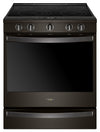 Cuisinière électrique intelligente Whirlpool de 6,4 pi³ avec friture à air et technologie AquaLiftMD - acier inoxydable noir - YWEE750H0HV
