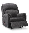 Fauteuil coulissant inclinable Baron de 32 po fabriqué au Canada en tissu de chenille - gris