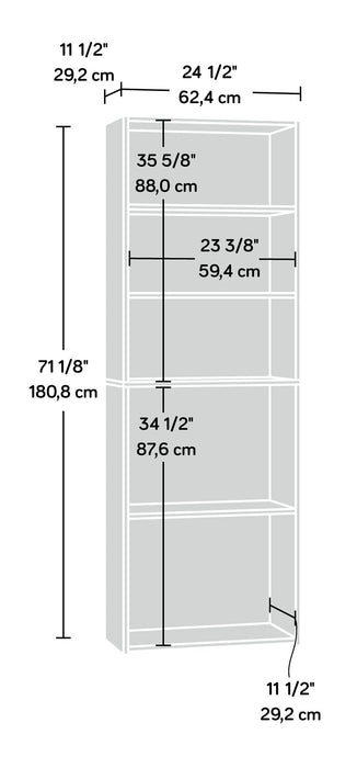 Bibliothèque Boston de 24,75 po à 5 tablettes - blanche