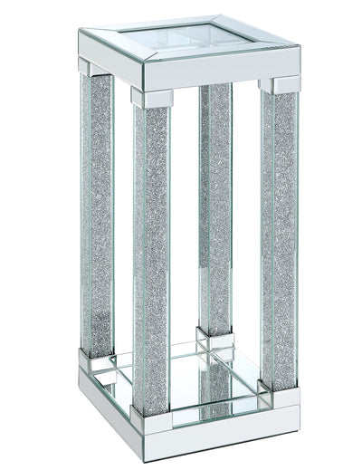 Berni Chairside Table - Glam style End Table in Silver