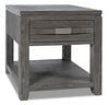 Table de bout rustique Bronx de 24 po avec rangement et tablette - bois gris