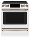 Cuisinière intelligente électrique Café de 5,7 pi³ avec convection européenne véritable et grilles autonettoyantes - blanc mat - CCES700P4MW2