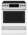 Cuisinière intelligente à induction Café de 5,7 pi³ avec convection européenne véritable et grilles autonettoyantes - blanc mat - CCHS900P4MW2