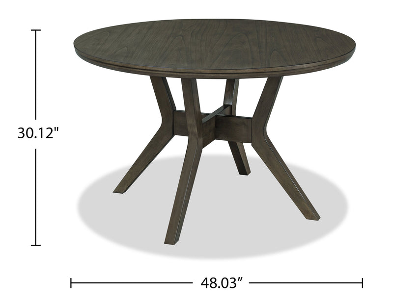 Table de salle à manger ronde Chelsea de 48 po (L) - gris-brun