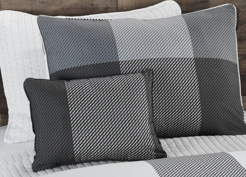 Ensemble d'édredon Charlie 4 pièces pour lit double ou grand lit - gris