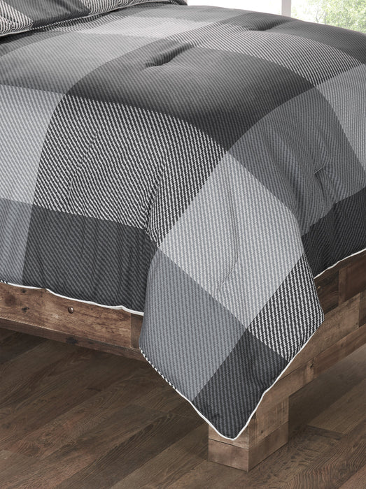 Ensemble d'édredon Charlie 4 pièces pour lit double ou grand lit - gris