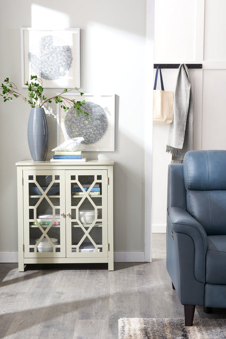 Armoire décorative Clary de 31,5 po avec portes en verre - grise