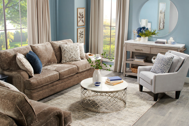 Fauteuil d’appoint club Sofa Lab personnalisable de 29 po fabriqué au Canada en tissu d’apparence lin avec pattes en bois - blanc Pax Ice