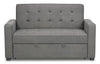 Futon Cory de 59 po en tissu de velours avec mécanisme Klik Klak et capitonnage - gris