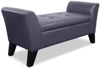 Pouf de rangement Bonn de 44 po - similicuir gris