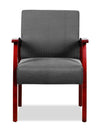 Fauteuil d’invité TygerClaw mi-dossier en tissu (cerisier)