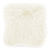 Coussin décoratif carré Mongolian 16 po - blanc