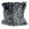 Coussin décoratif carré Mongolian 16 po - bleu marine avec pointes grises