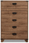 Commode verticale Driftwood de 31 po (L) à 5 tiroirs pour enfants - brune