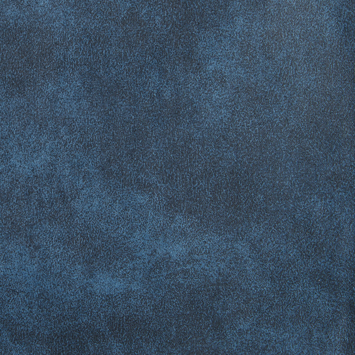 Chaise de salle à manger Eden en tissu d’apparence lin et en métal - bleue