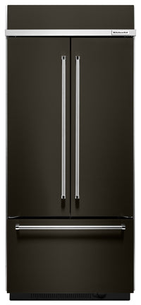 Réfrigérateur KitchenAid de 20,8 pi³ et de 36 po à portes françaises à congélateur inférieur - noir …