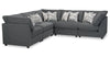 Sofa sectionnel modulaire Evolve de Scott Living 5 pièces en tissu d’apparence lin avec coussins en duvet et plumes - gris anthracite