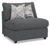 Fauteuil modulaire sans accoudoirs Evolve de Scott Living de 39,5 po en tissu d’apparence lin avec coussins en duvet et plumes - gris anthracite