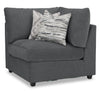 Fauteuil modulaire en coin Evolve de Scott Living de 39,5 po en tissu d’apparence lin avec coussins en duvet et plumes - gris anthracite