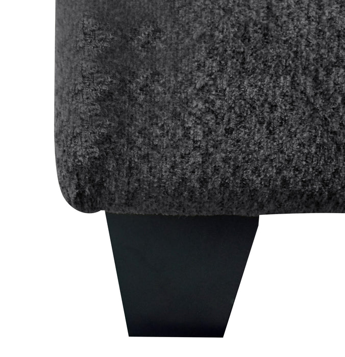 Grand sofa-lit Febe de 100 po fabriqué au Canada en tissu de chenille avec accoudoirs évasés - gris anthracite