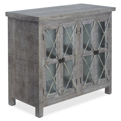 Makati Accent Cabinet – Cream - Rustic style Accent Cabinet in Cream Hardwood Solids and Medium Density Fiberboard