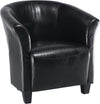 Fauteuil d’appoint Ethan de style gondole de 31 po en similicuir avec pattes en bois - noir
