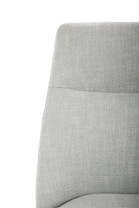 Chaise de salle à manger Gabi en tissu d’apparence lin - grise