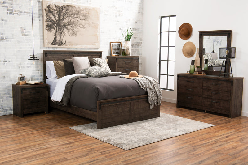 Table de nuit rustique Grayson de 23,8 po (L) x 24,8 po (H) à 2 tiroirs, fabriquée au Canada - gris foncé