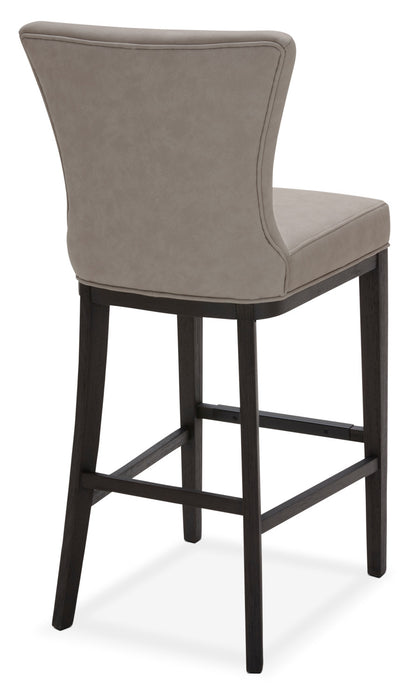Tabouret bar Quinn en tissu de cuir végétalien - taupe