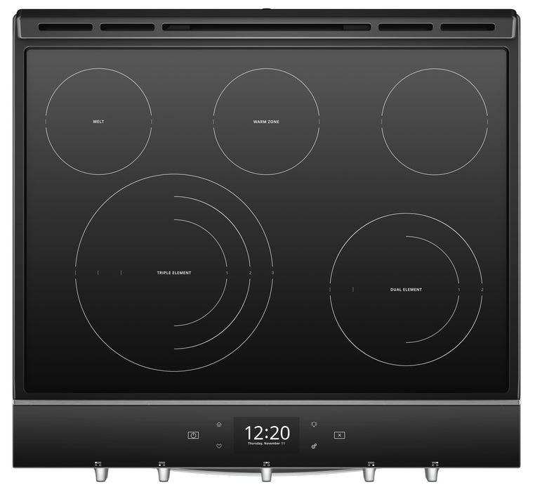 Cuisinière électrique intelligente Whirlpool de 6,4 pi³ avec friture à air et technologie AquaLiftMD - acier inoxydable résistant aux traces de doigts - YWEE750H0HZ