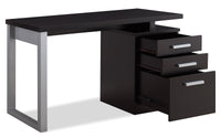 Bureau réversible Oscar de 47 po avec rangement - espresso