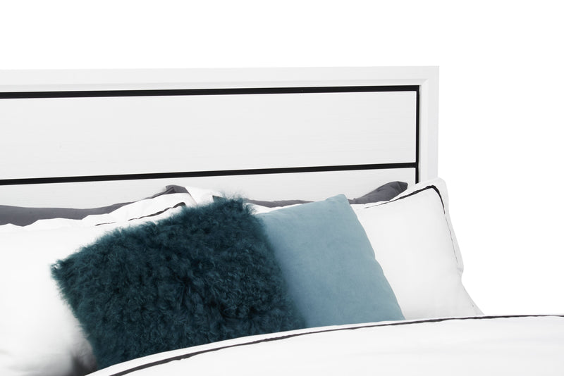 Ensemble de chambre à coucher Kate 5 pièces avec lit, commode et miroir, blanc - format grand lit