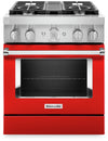 Cuisinière intelligente hybride KitchenAid de 4,1 pi³ avec autonettoyage - rouge passion - KFDC500JPA