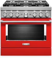 Cuisinière intelligente hybride KitchenAid de 5,1 pi³ avec autonettoyage - rouge passion - KFDC506JP…