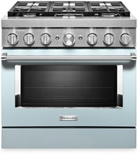 Cuisinière intelligente hybride KitchenAid de 5,1 pi³ avec autonettoyage - bleu Miami - KFDC506JMB