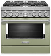 Cuisinière intelligente hybride KitchenAid de 5,1 pi³ avec autonettoyage - crème d’avocat - KFDC506JAV