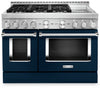 Cuisinière intelligente hybride KitchenAid de 6,3 pi³ avec autonettoyage et plaque chauffante - encre bleue - KFDC558JIB