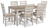 Ensemble de salle à manger Koda 7 pièces avec table de 59,9 po (L) et 6 chaises - blanc