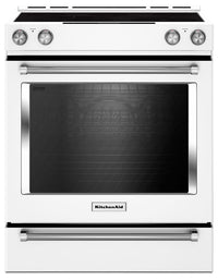 Cuisinière électrique KitchenAid de 7,1 pi³ avec technologie AquaLiftMD et autonettoyage - blanche -…