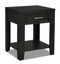 Table de bout moderne Landon de 20 po avec rangement et tablette - brun foncé avec port USB