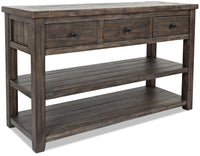 Table de salon rustique Madison de 50 po avec rangement et tablette - bois gris-brun