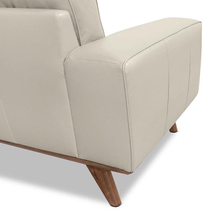 Fauteuil Kai en cuir véritable – argenté