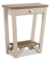Table de bout moderne Arika de 31 po avec rangement et tablette - ivoire