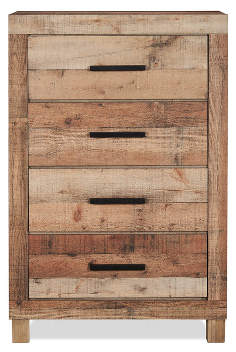 Commode verticale rustique Mojave de 31,4 po (L) x 47,3 po (H) à 4 tiroirs pour la chambre à coucher - brun naturel